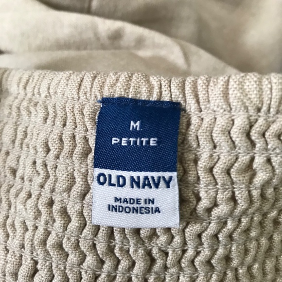 NWT Old Navy Square Neck Linen Blend Mini Dress Tan Brown M Petite - Picture 14 of 16